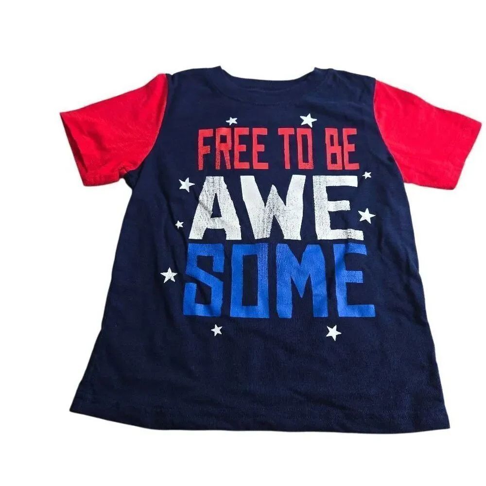 Celebrate Patriotic Free to be Awesome shirt 5t